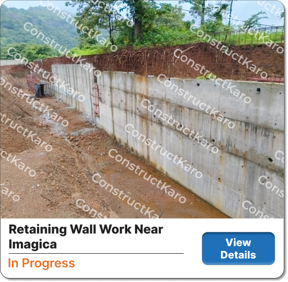 Retaining Wall Work Near Imagica